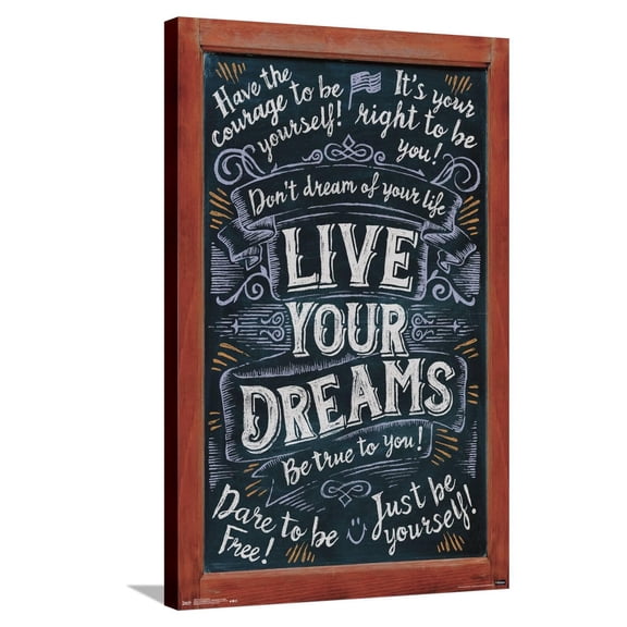 Live Your Dreams Canvas Wall Poster, 22.375" x 34"