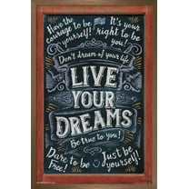Live Your Dreams Wall Poster, 14.725" x 22.375", Framed