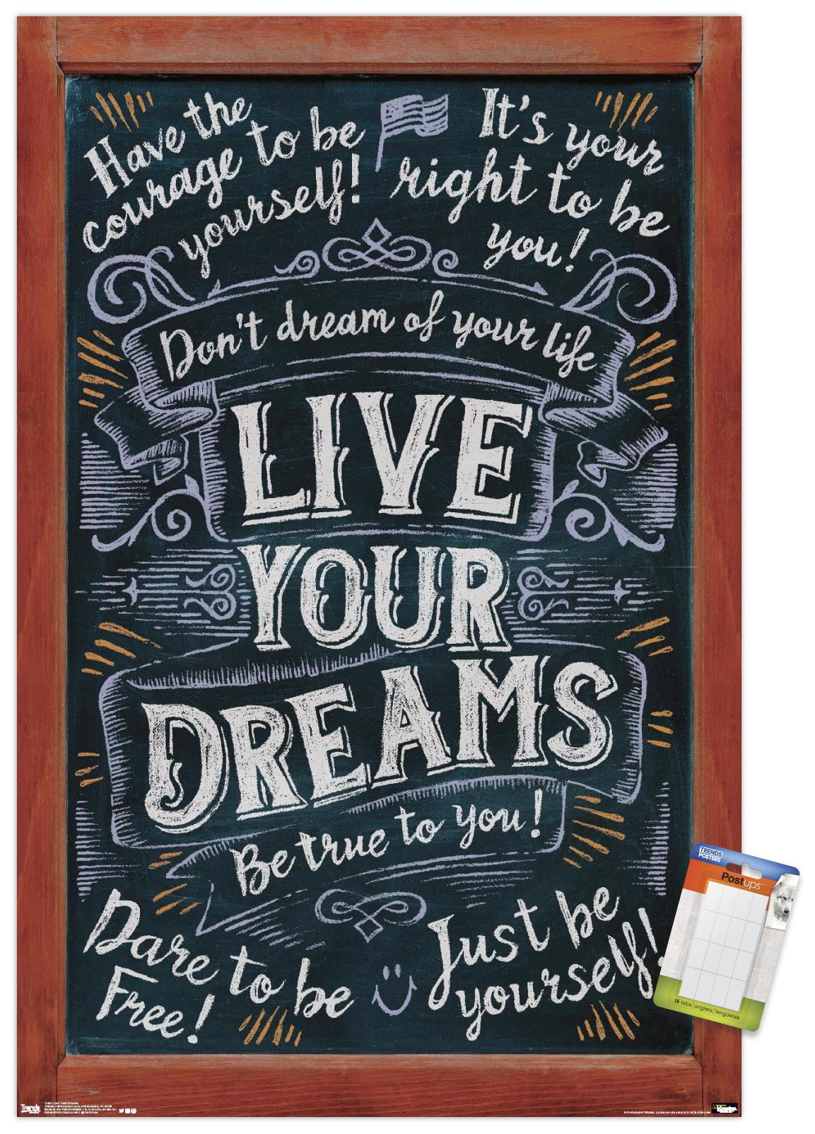 Live Your Dreams Wall Poster, 14.725" x 22.375"