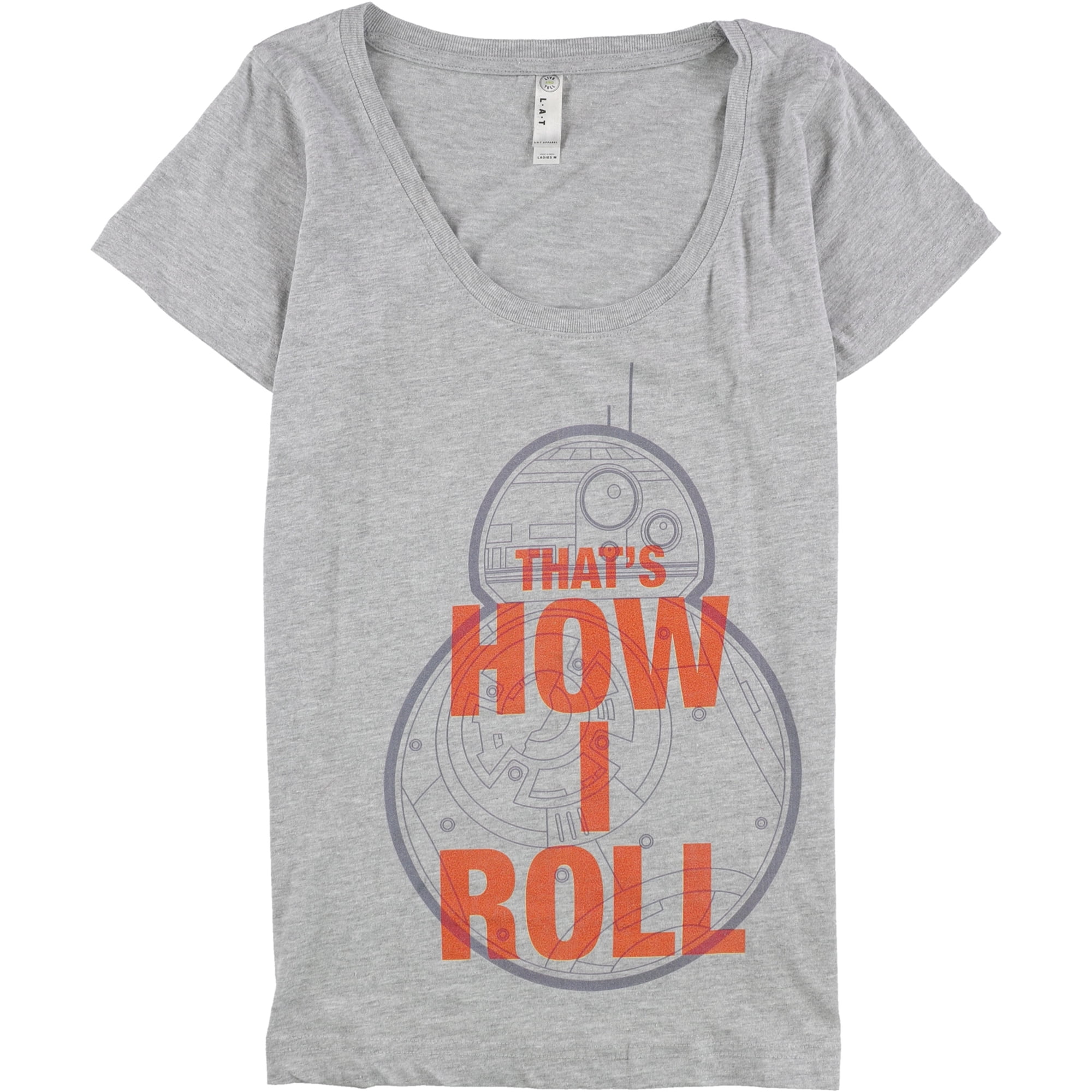 Live and Tell Womens That's How I Roll Graphic T-Shirt, Grey