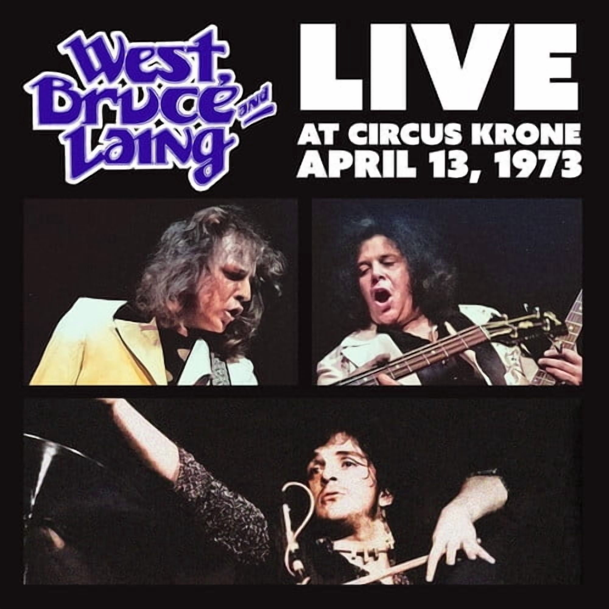West, Bruce & Laing - Live at Circus Krone, Frankfurt, Germany - April 13, 1973 - Clear Frosted Glass with Silver Swirl - Music & Performance - Vinyl