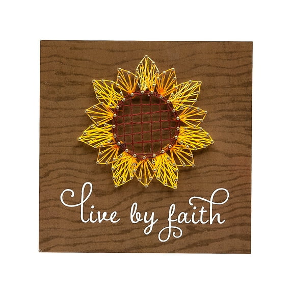 Live by Faith Sunflower String Art Craft
