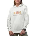 thumbnail image 1 of Live by the Sun, Love by the Moon, Boho Art Merch Gift, White Hooded Sweatshirt or Hoodie, Small, 1 of 5