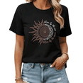 thumbnail image 1 of Live by the Sun Love by the Moon Womens Print Tshirt Graphic Tees Black S-5XL Tops, 1 of 4