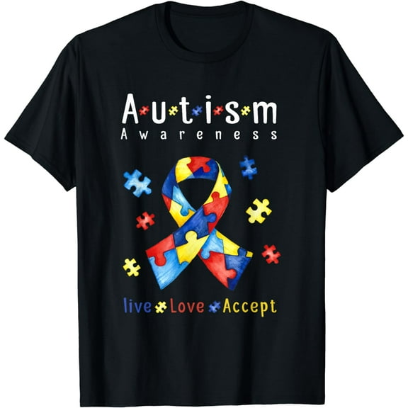 Live, love, accept, autism awareness month T-Shirt