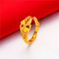 thumbnail image 1 of Live plating 24k simulation gold jewelry ladies rose ring Vietnam sand gold ring-style4, 1 of 6