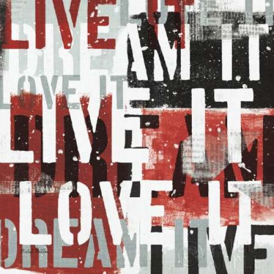 Live the Dream Black and White I Canvas Art - Michael Mullan (24 x 24)