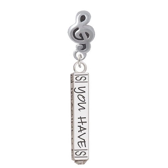 Live the Life You Have Imagined Bar - Clef Note Charm Bead