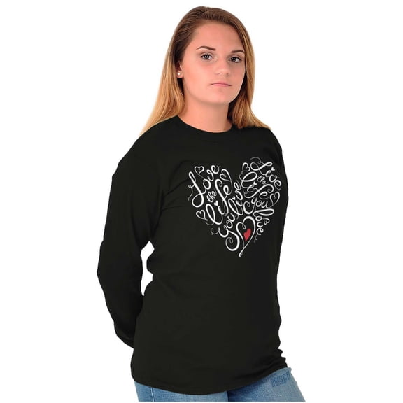 Live the Life You Love Positive Quote Women Plus Size Long Sleeve Graphic Tee Brisco Brands 2X