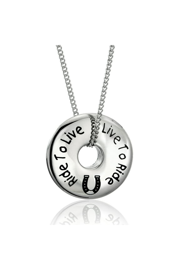 Live to Ride Ride to Live Stainless Steel Pendant Necklace for Horse Lovers
