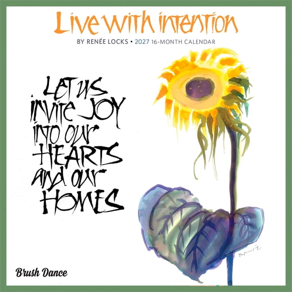 Live with Intention | 2027 7x14" (Hanging) Wall Calendar | Artwork of Renee Locks