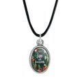 thumbnail image 1 of Live with Passion Floral Inspirational Antiqued Oval Charm Pendant with Black Satin Cord, 1 of 4