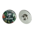 thumbnail image 1 of Live with Passion Floral Inspirational Metal 1.1" Tie Tack Hat Lapel Pin Pinback, 1 of 5