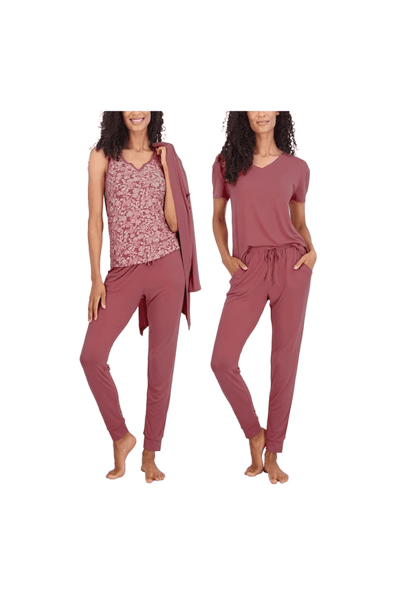 Women's 4 Piece Essential Lounge, Rose, XS