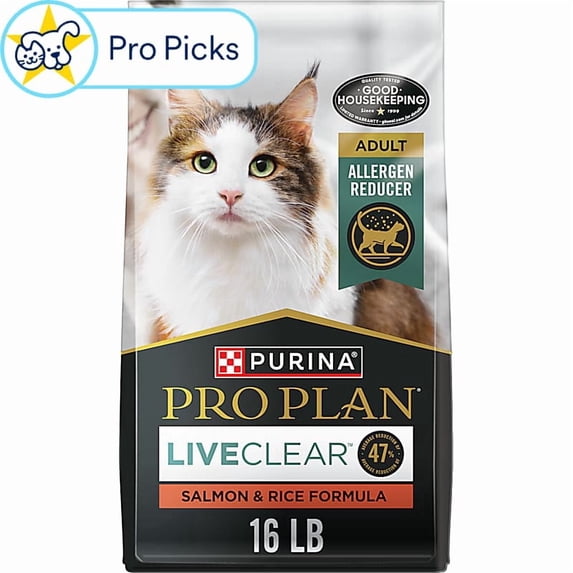 Purina Pro Plan LiveClear Cat Allergen Reducing with Salmon and Rice Adult Dry Cat Food 16 lbs.