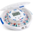 thumbnail image 1 of LiveFine Automatic Pill Dispenser 28-Day Organizer with 6 Dosage Rings LCD Alerts Key & Magnifier, 1 of 5