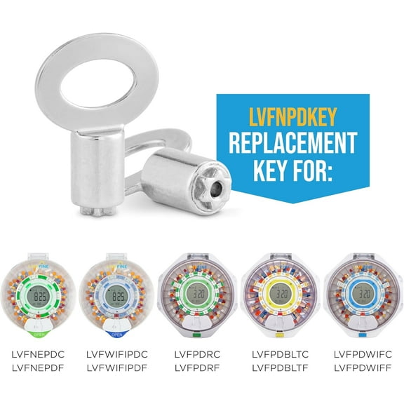 LiveFine Replacement Key for LVFNEPDC, LVFNEPDF, LVFWIFIPDC, LVFWIFIPDF, LVFPDRC, LVFPDRF, LVFPDBLTC, LVFPDBLTF, LVFPDWIFC and LVFPDWIFF Live Fine Pill Dispensers