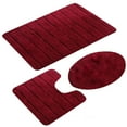 thumbnail image 1 of LiveGo 3 Piece Bathroom Rug Set - Ultra Soft Non Slip Bath Rug - Absorbent Bath Mat, Red Wine, 1 of 8