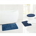 thumbnail image 1 of LiveGo Bathroom Rug Sets Bath Mats 3 Piece, Shaggy Soft Non-Slip Solid Color Rectangular Floor Mat, Contour U-Shaped Area Rug, Toilet Lid Cover, 1 of 5