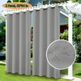 thumbnail image 1 of LiveGo Blackout Outdoor Patio Curtains - Weatherproof, Sun Blocking, UV and Fade Resistant Cabana Grommet Top Curtains for Gazebo, Front Porch, Pergola, Yard, 52*84 in, 2 Panel, Light gray, 1 of 11