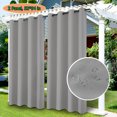 thumbnail image 1 of LiveGo Blackout Outdoor Patio Curtains - Weatherproof, Sun Blocking, UV and Fade Resistant Cabana Grommet Top Curtains for Gazebo, Front Porch, Pergola, Yard, 52*94 in, 2 Panel, Light gray, 1 of 11