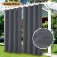 thumbnail image 1 of LiveGo Blackout Outdoor Patio Curtains - Weatherproof, Sun Blocking, UV and Fade Resistant Cabana Grommet Top Curtains for Gazebo, Front Porch, Pergola, Yard, 52*94 in, 2 Panel, Dark gray, 1 of 15
