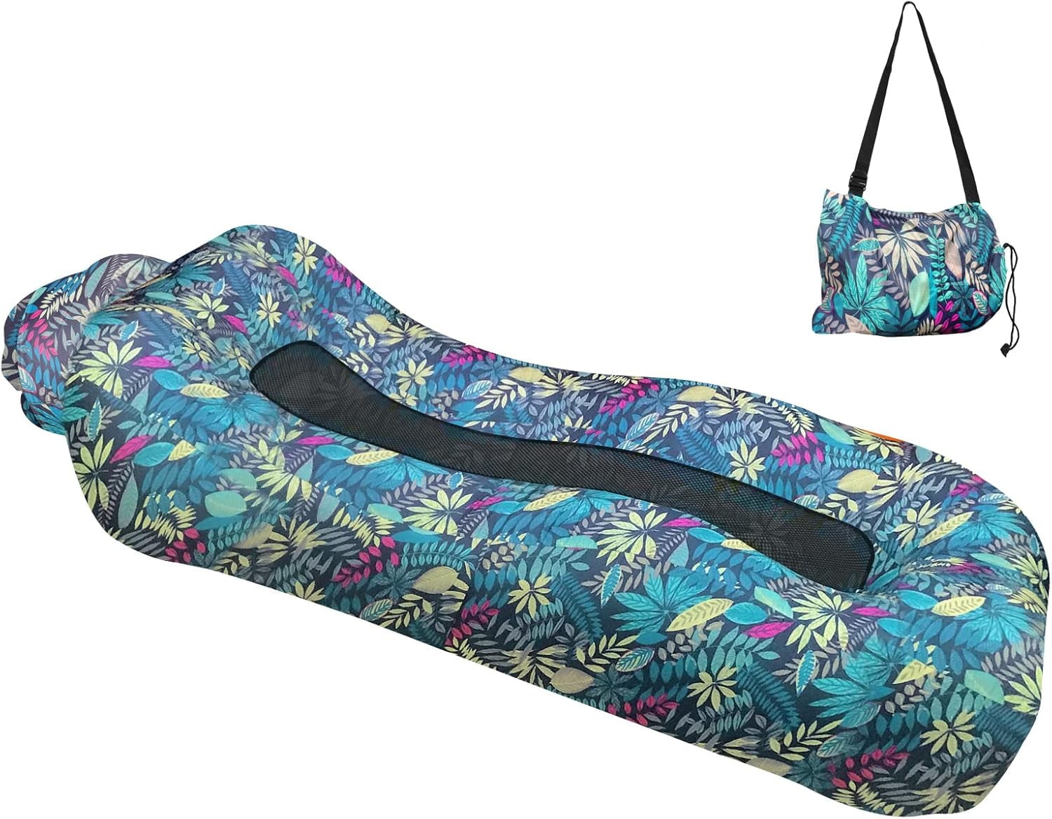 LiveGo Inflatable Lounger - Portable Air Sofa For Beach & Camping (Blue)
