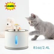 LiveGo Pet Fountain, 81oz/2.4L Automatic Cat Water Fountain Drinking Electric Ultra Quiet Dog Water Dispenser with LED Light and Filter for Cats, Dogs, Multiple Pets