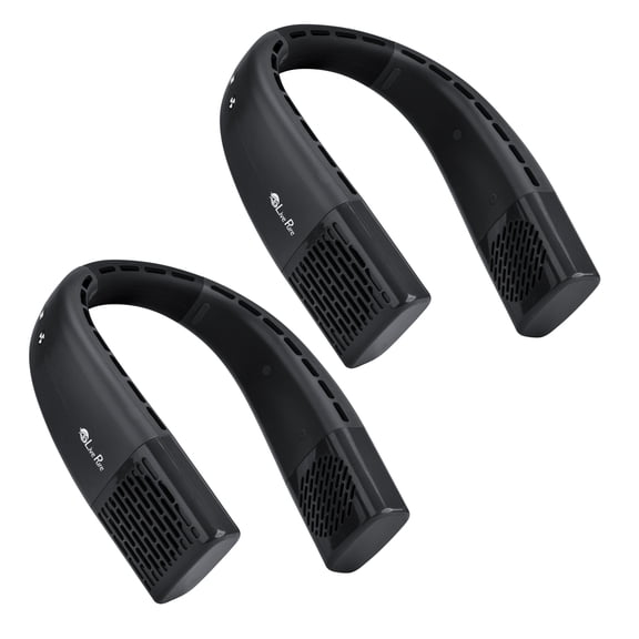 LivePure LP1000FAN Rechargeable Hands Free Portable Neck Fan, 2-Pack Midnight Black