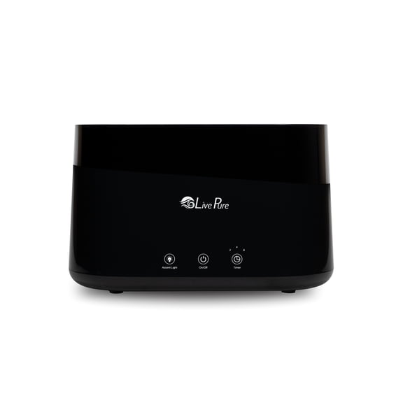LivePure LP300HUM Aqua Flame Cool Mist Humidifier – Small Ultrasonic Plant Humidifier Indoor with Essential Oil Diffuser – Dorm Essentials, Apartment, Desks & Home Office Black - 0.20 Gal/ .75L