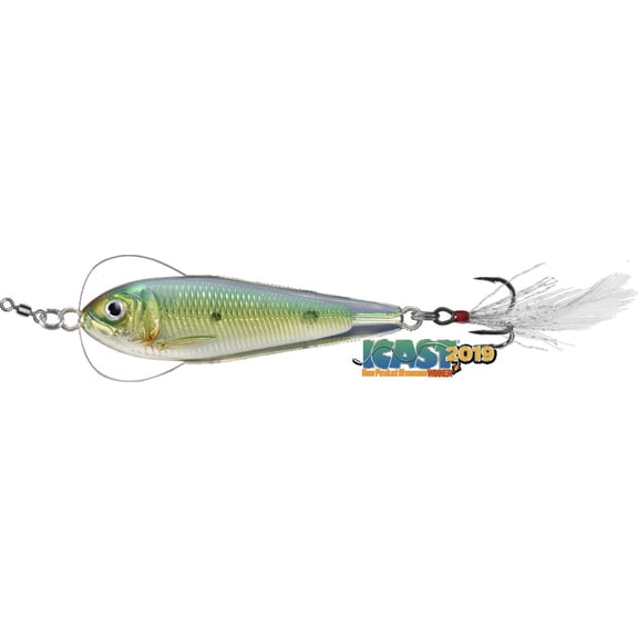 LiveTarget Flutter Sardine - Jigging Spoon, 2 5/8", 1oz, Gold/Green