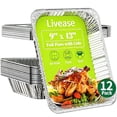 thumbnail image 1 of Livease Aluminum Pans 9x13 in, 12 Pack Foil Disposable Cake Pans with Lids, Rectangular Baking Pans, 1 of 8