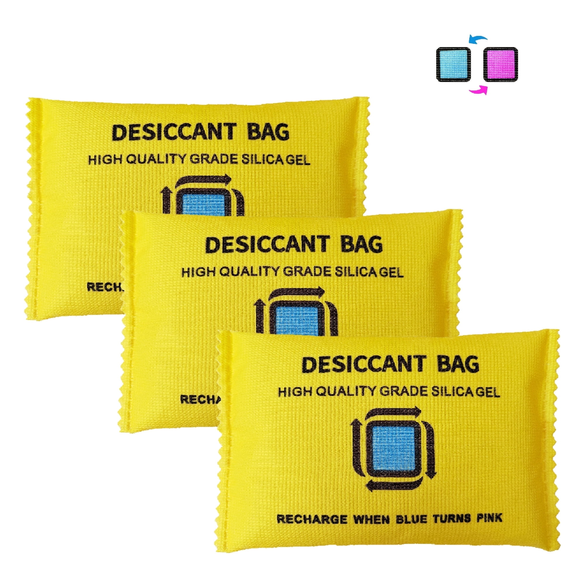 Livease Rechargeable Desiccant Packets, 3 Pack 200g Silica Gel Packs ...