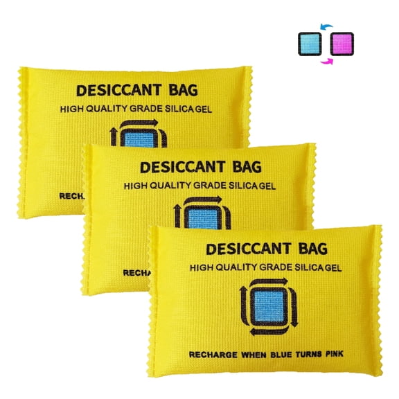 Livease Rechargeable Desiccant Packets, 3 Pack 200g Silica Gel Packs, Moisture Absorbers for Storage