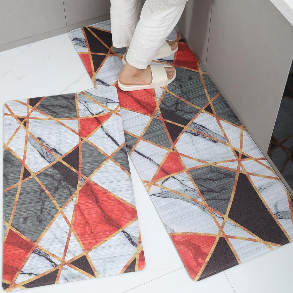 LivebyCare 2 Pcs Kitchen Runner Rugs, Anti Fatigue Kitchen Mat Set
