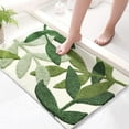 thumbnail image 1 of LivebyCare Absorbent Plush Green Leaf Microfiber Bath Rug, 19.5" x 31.5", 1 of 5