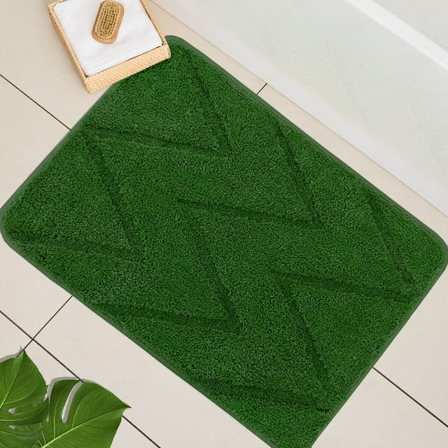 LivebyCare Dark Green Bathroom Rugs Bath Mats for Bathroom Non Slip
