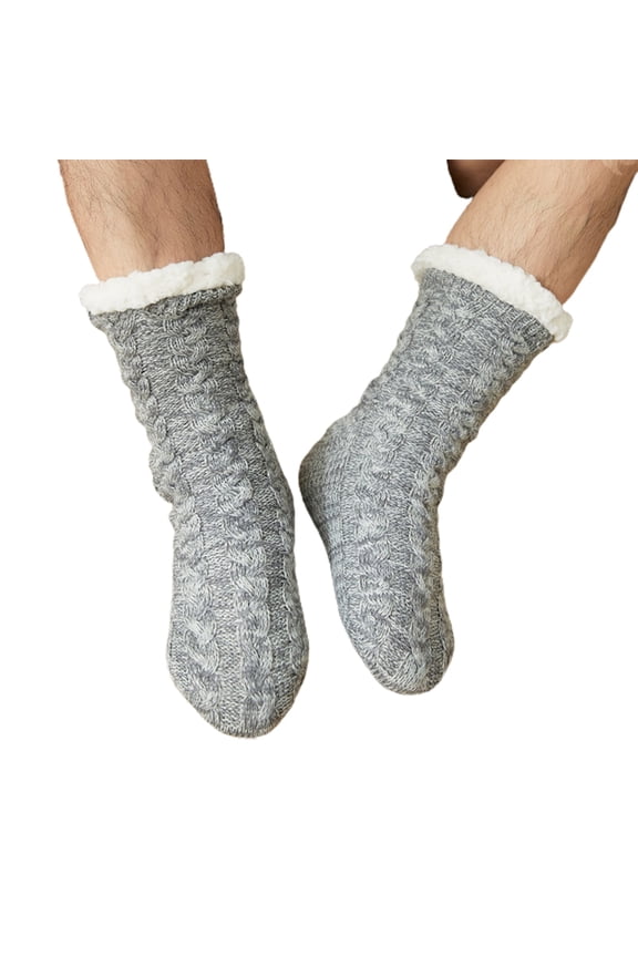 Liveday Fuzzy Socks Solid Color Warm Plush Soft Padded Slipper Sock Sleep Stocking For Men Boys New