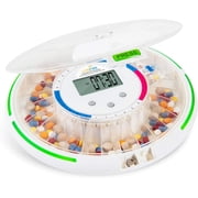 Live Fine Automatic Pill Dispenser for Medication Alerts and Dosage, 28-Day Organizer for Seniors (Frosted Lid)
