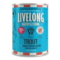 thumbnail image 1 of Livelong Healthy & Strong: 12 Pack: Trout & Sweet Potato Recipe - 12.5oz Cans, Wet Dog Food, High Protein, All Natural, No Preservatives,, 1 of 7