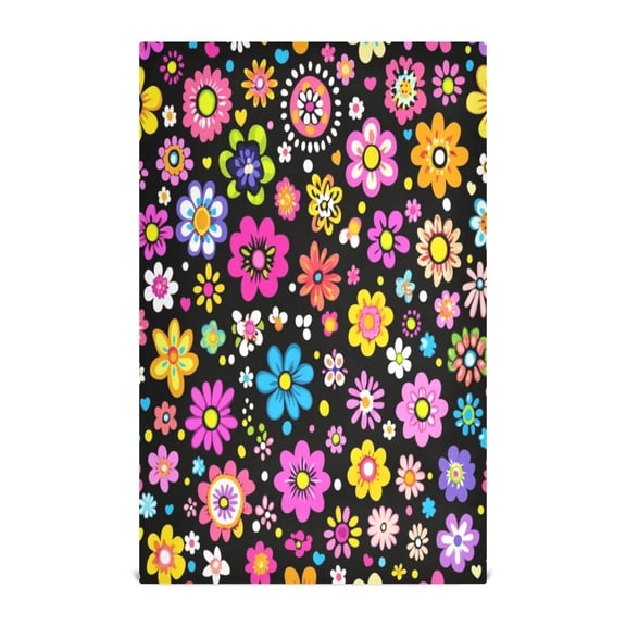 Lively Flower Field Decorative Waffle Towel Kitchen Dishcloth 28x18in Multi-Use Tea Towel
