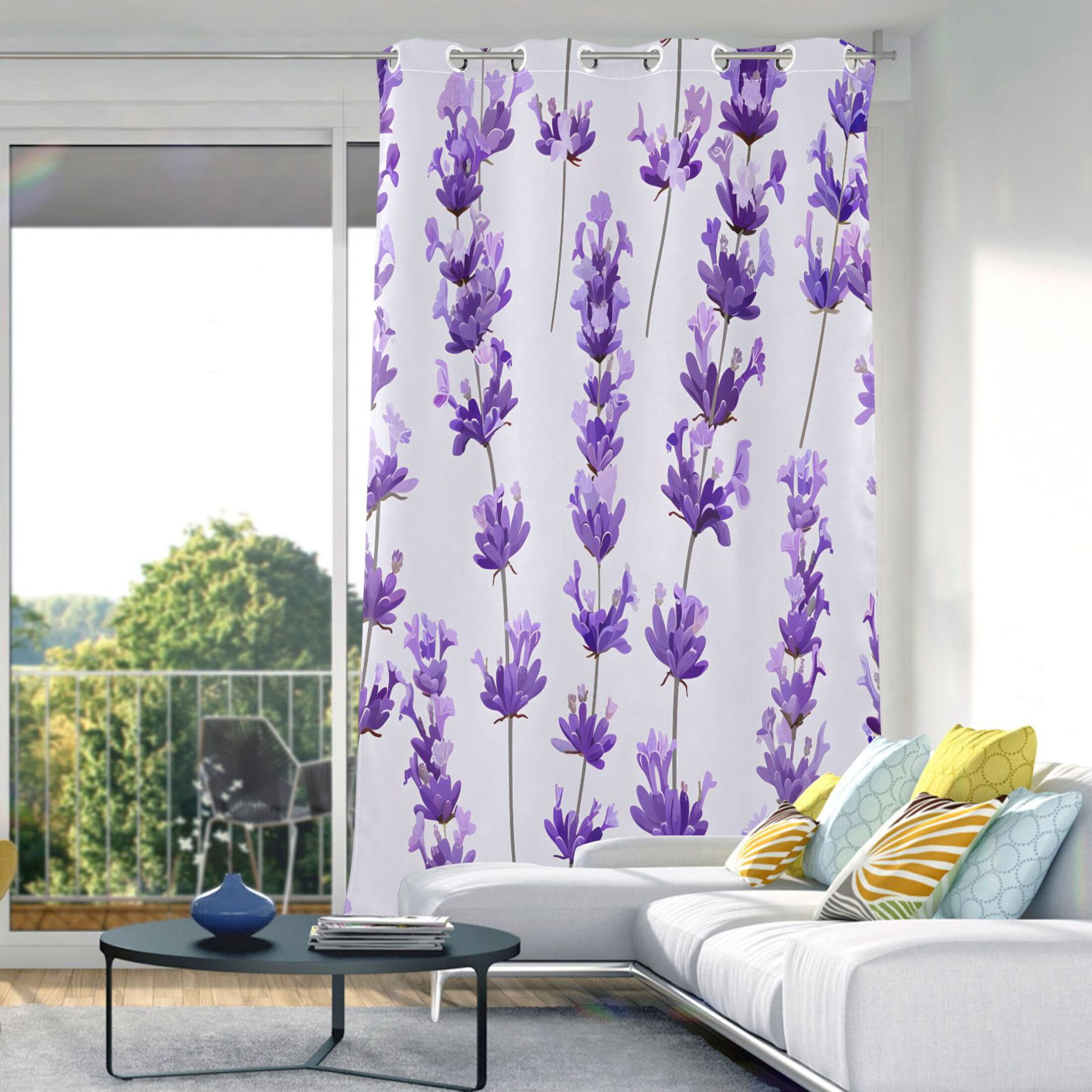 Lively Lavender Blackout Curtains 84"x52" Thermal Insulated Curtain 1 ...
