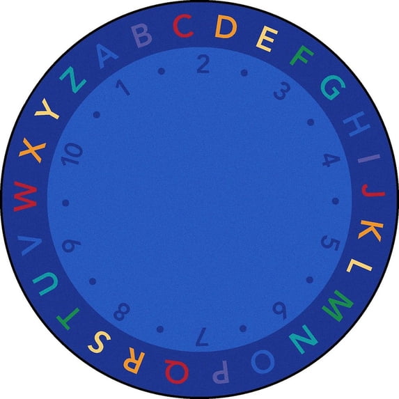 Joy Carpets Kid Essentials Lively Letters 13'2" Round Area Rug in Color Multi