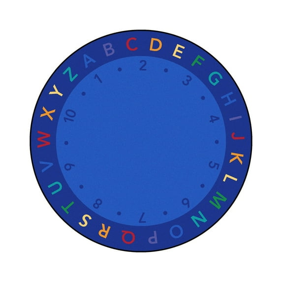 Lively Letters 13'2" Round Area Rug In Color Multi-Color:Multi,Material:Nylon
