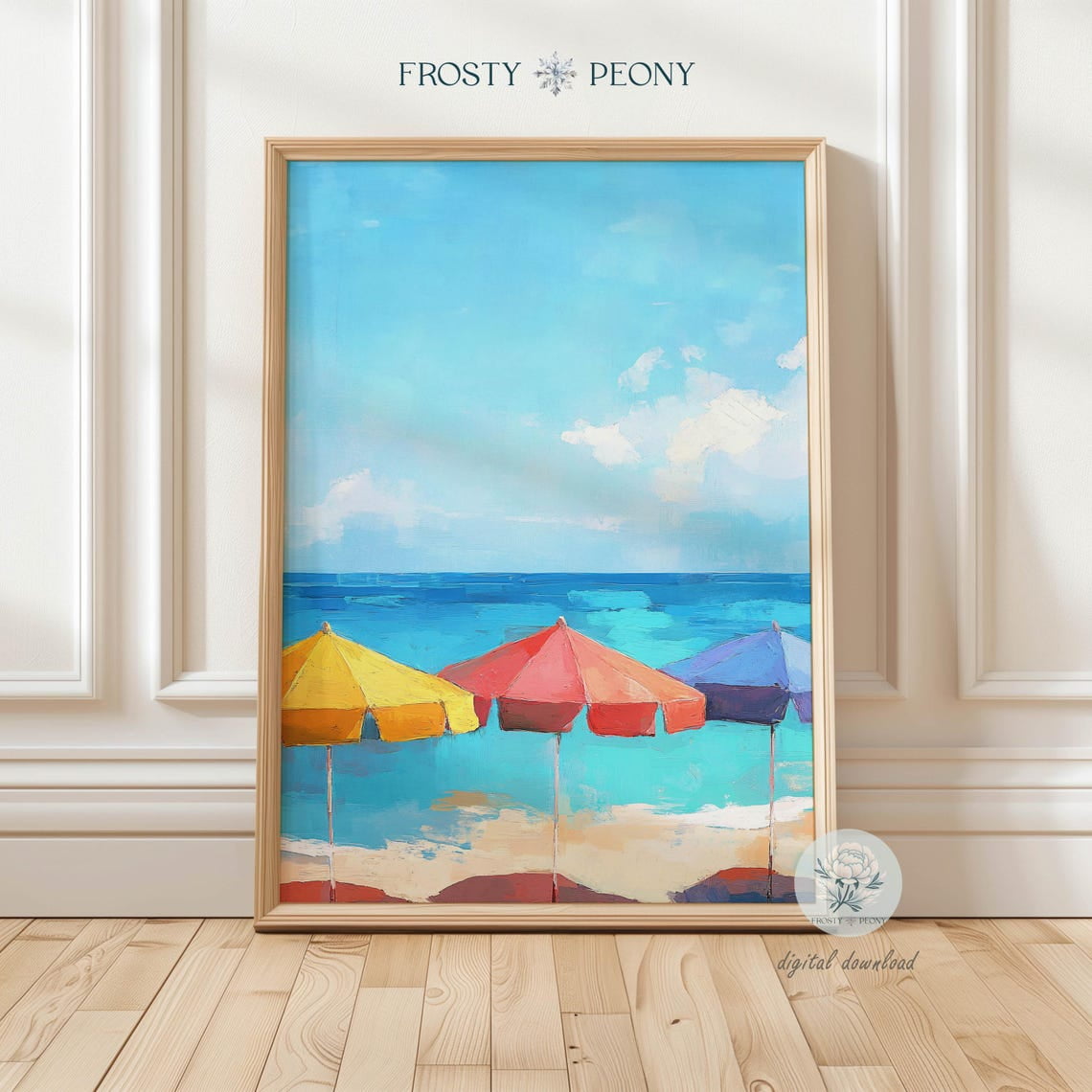 lively-rainbow-beach-umbrellas-art-print-tropical-paradise-beach-scene