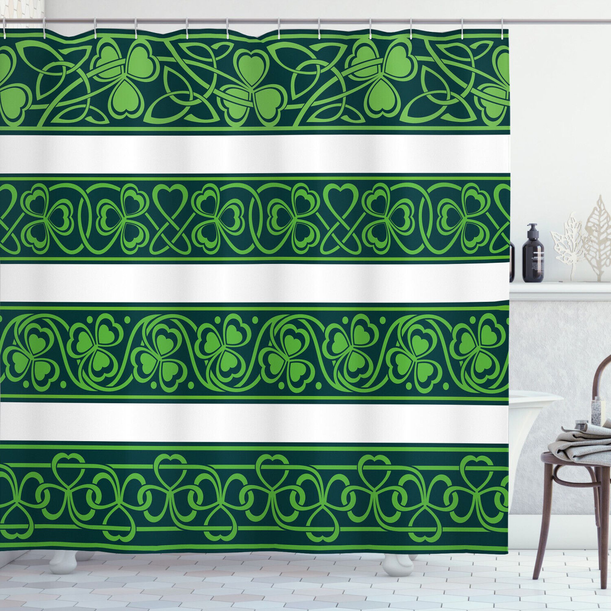 Lively Shamrock Shower Curtain Add a Touch of Irish Charm to Your