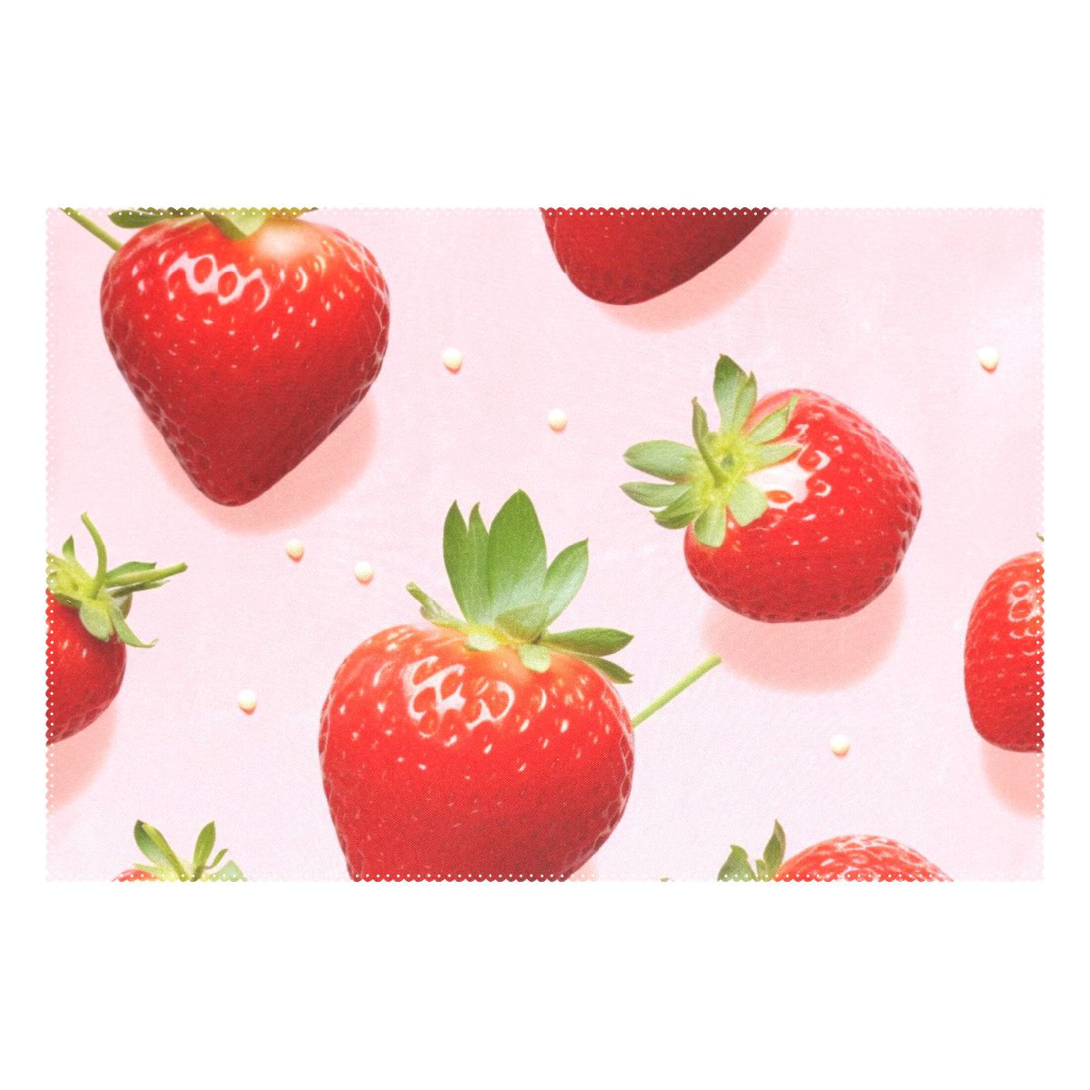 Lively Strawberries Placemats Set of 1 12x18 inch Table Place Mats Non ...