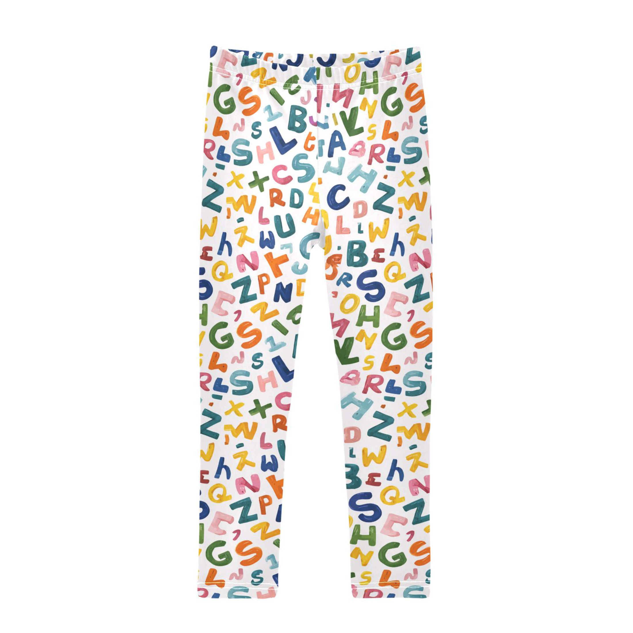 Lively and Cute Letters Printed Leggings Yoga Pants for in 4t to 10t ...