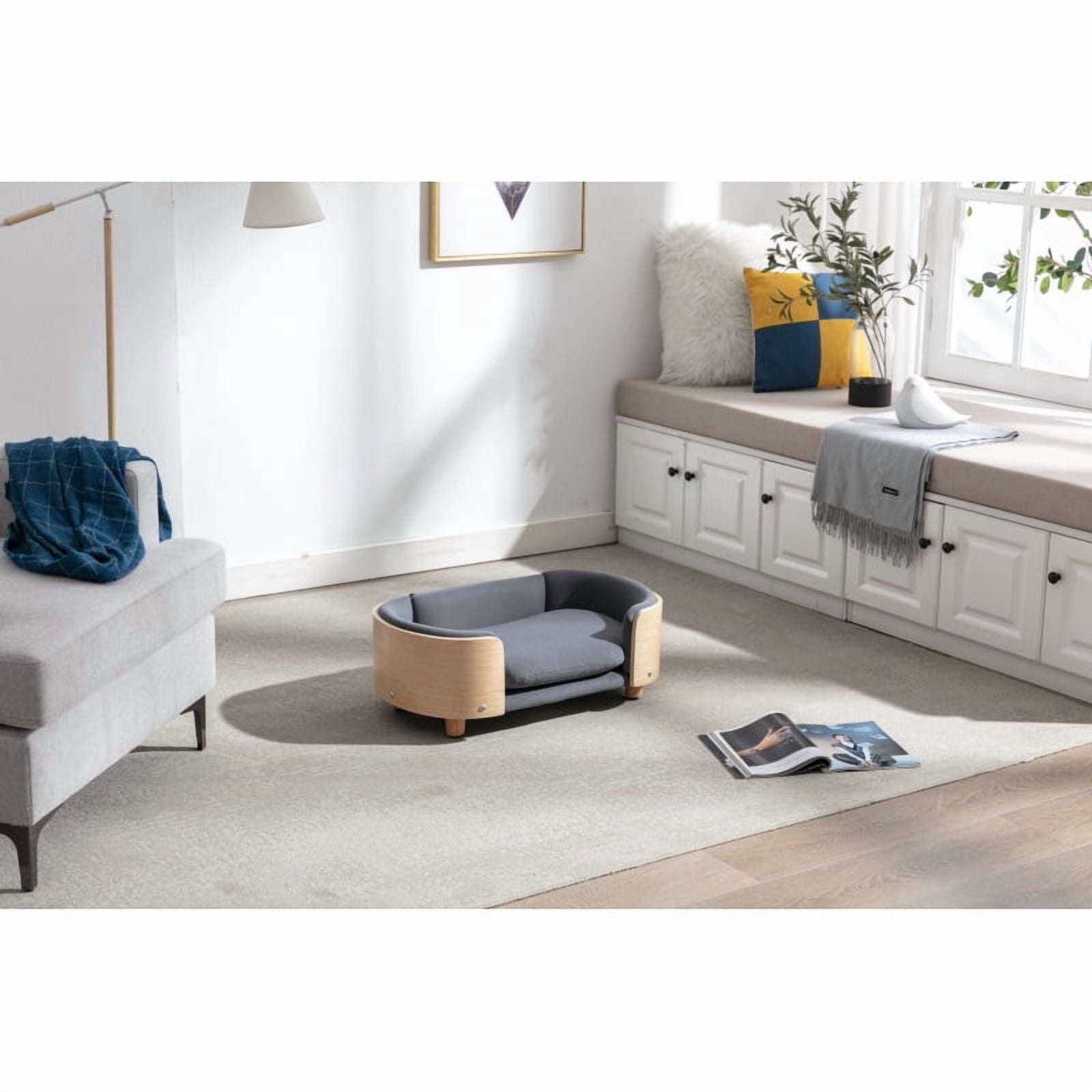 LivelyAant Scandinavian Style Elevated Dog Bed, Pet Sofa with Solid ...