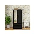 LivelyLodge Modern 2Door Wooden Armoire Wardrobe Closet with Hanging